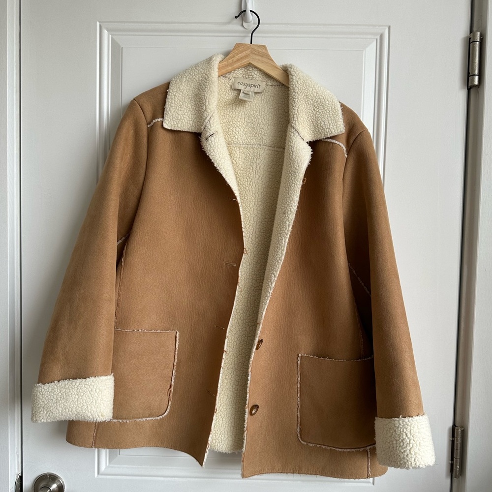 Faux Suede Sherpa Jacket